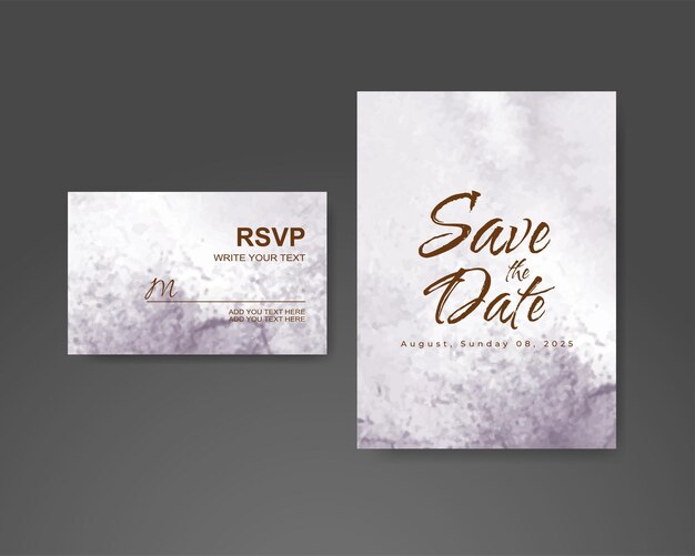 Invitación de boda con fondo de acuarela abstracta