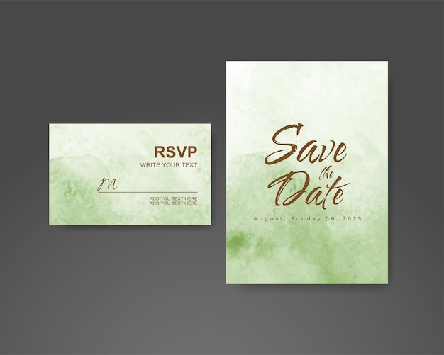 Invitación de boda con fondo de acuarela abstracta