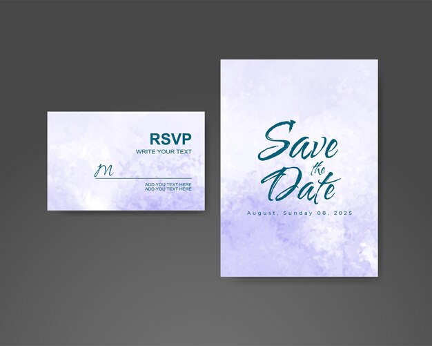 Invitación de boda con fondo de acuarela abstracta