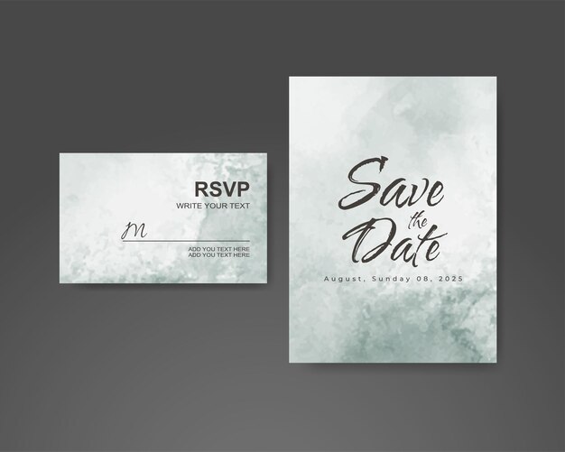 Invitación de boda con fondo de acuarela abstracta