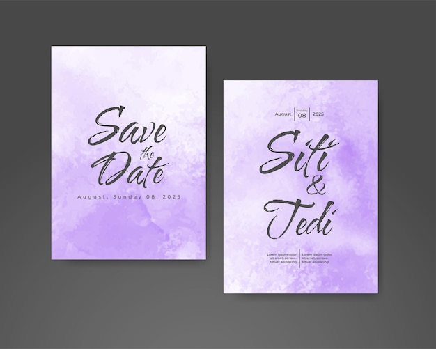 Invitación de boda con fondo de acuarela abstracta