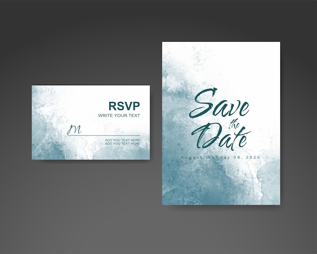 Invitación de boda con fondo de acuarela abstracta