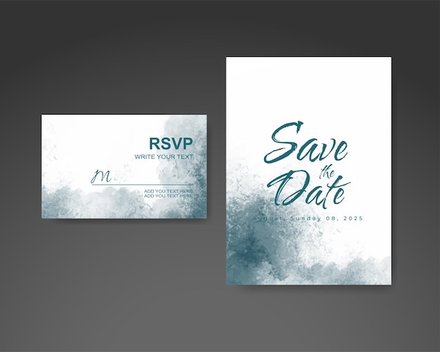 Invitación de boda con fondo de acuarela abstracta