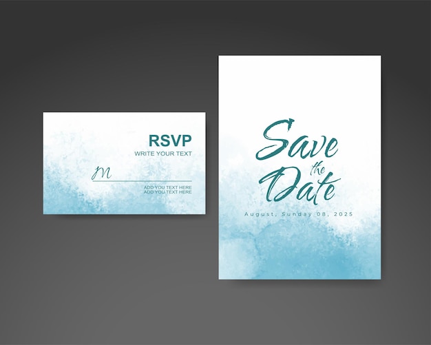 Invitación de boda con fondo de acuarela abstracta