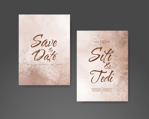 Invitación de boda con fondo de acuarela abstracta