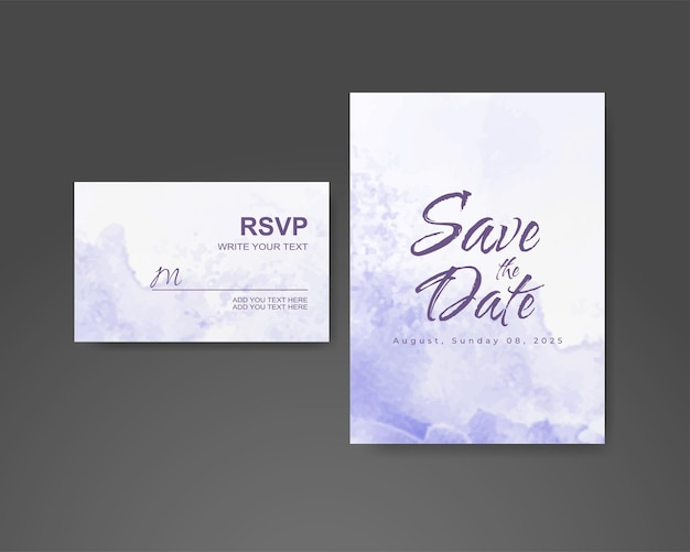 Invitación de boda con fondo de acuarela abstracta