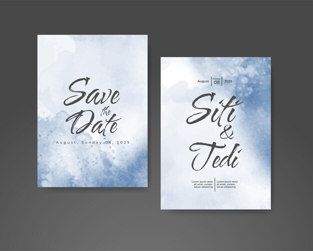 Invitación de boda con fondo de acuarela abstracta