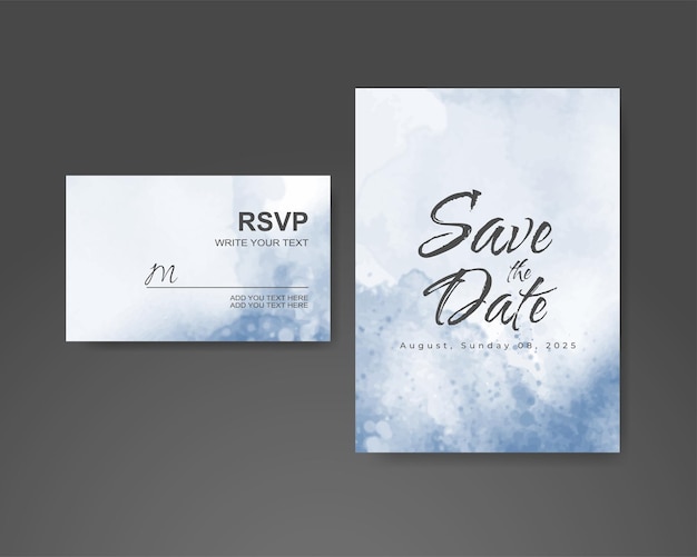 Invitación de boda con fondo de acuarela abstracta