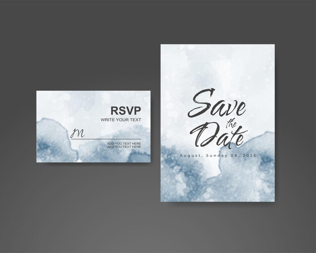 Invitación de boda con fondo de acuarela abstracta