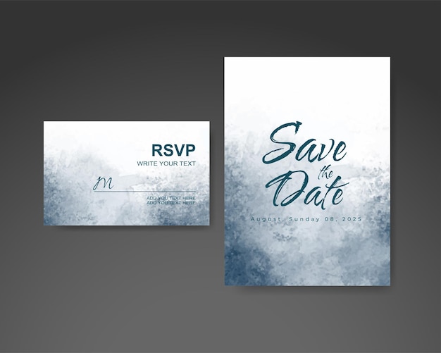 Invitación de boda con fondo de acuarela abstracta