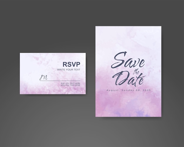 Invitación de boda con fondo de acuarela abstracta