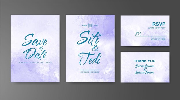 Invitación de boda con fondo de acuarela abstracta