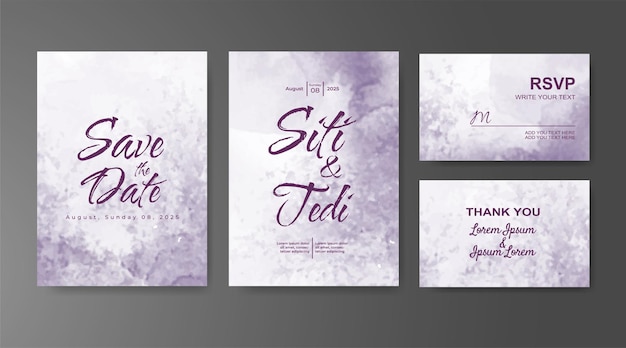 Invitación de boda con fondo de acuarela abstracta