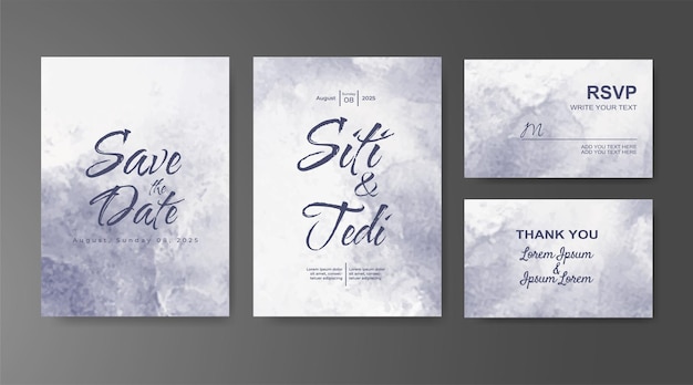 Invitación de boda con fondo de acuarela abstracta