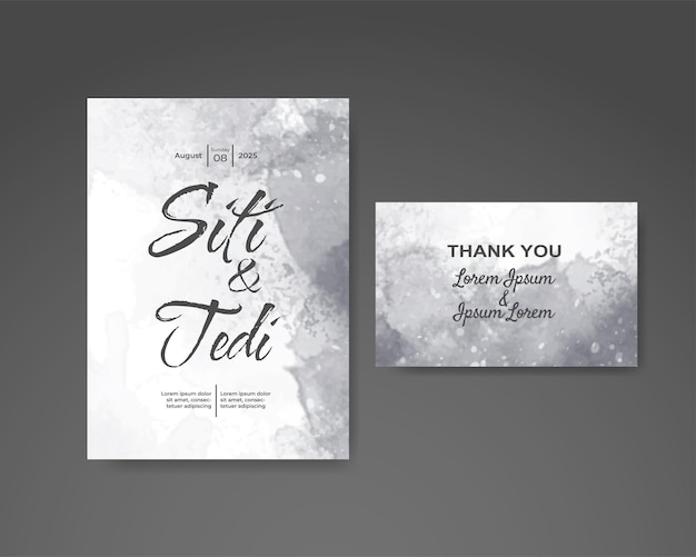Invitación de boda con fondo de acuarela abstracta