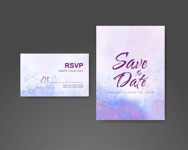 Invitación de boda con fondo de acuarela abstracta