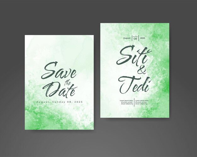 Invitación de boda con fondo de acuarela abstracta