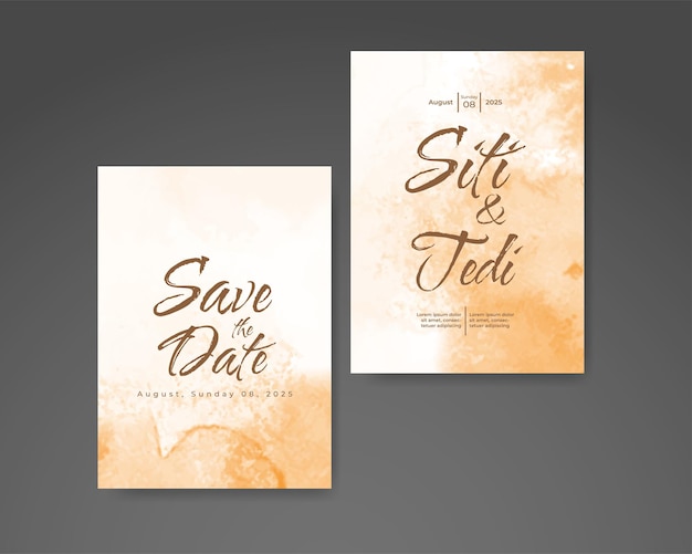 Invitación de boda con fondo de acuarela abstracta