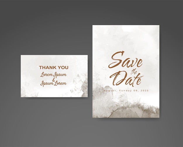 Invitación de boda con fondo de acuarela abstracta