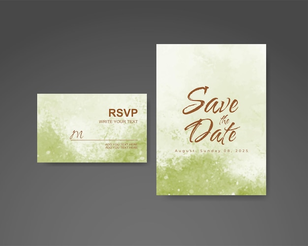Invitación de boda con fondo de acuarela abstracta