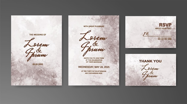 Invitación de boda con fondo de acuarela abstracta