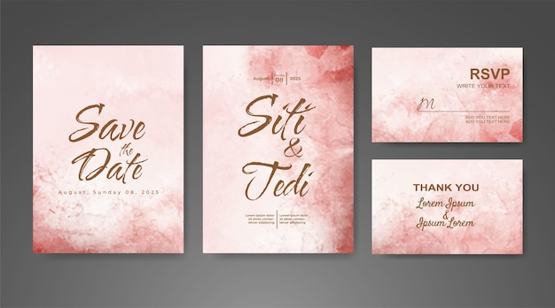 Invitación de boda con fondo de acuarela abstracta