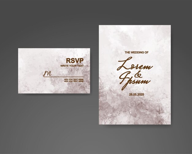 Invitación de boda con fondo de acuarela abstracta