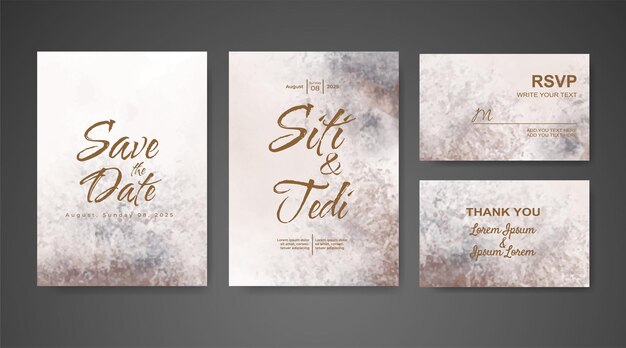 Invitación de boda con fondo de acuarela abstracta