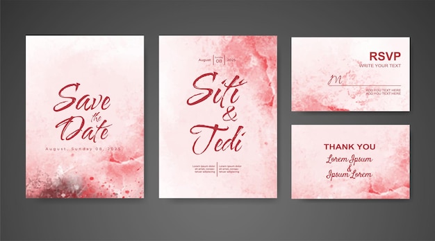 Invitación de boda con fondo de acuarela abstracta