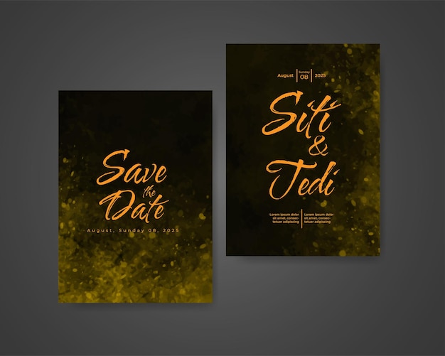 Invitación de boda con fondo de acuarela abstracta