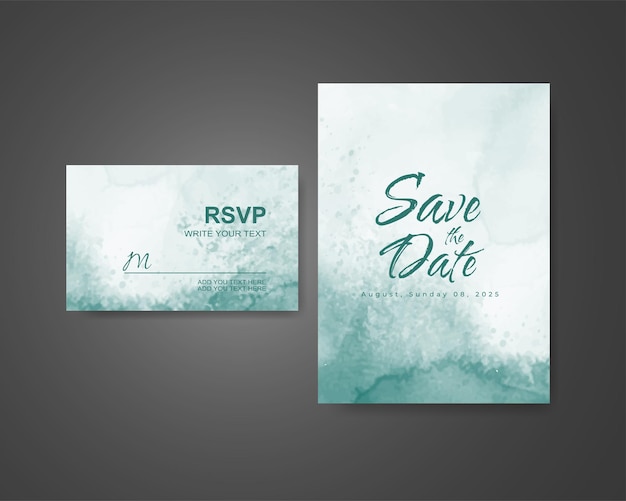 Invitación de boda con fondo de acuarela abstracta