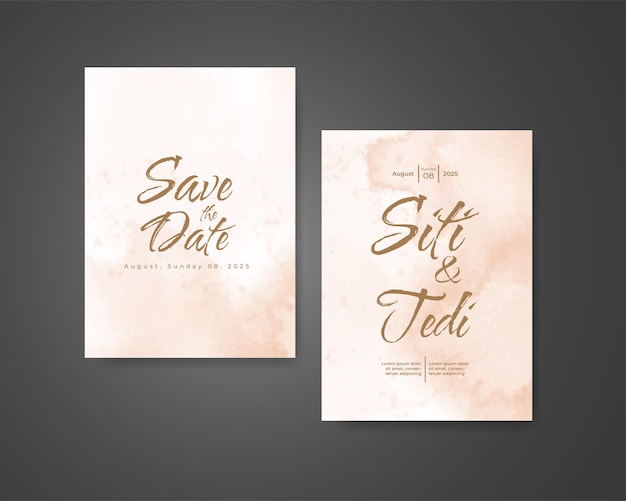 Invitación de boda con fondo de acuarela abstracta