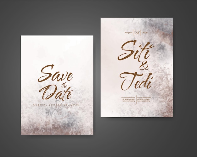 Invitación de boda con fondo de acuarela abstracta