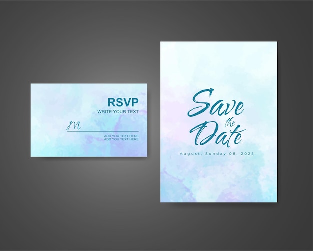 Invitación de boda con fondo de acuarela abstracta