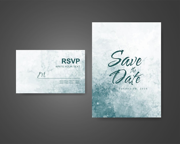 Invitación de boda con fondo de acuarela abstracta