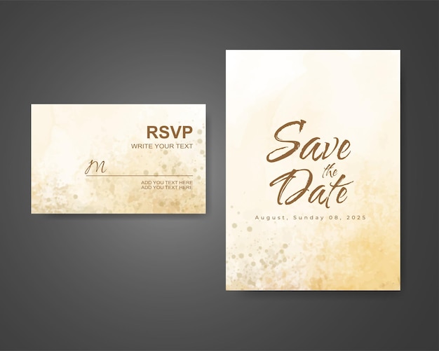 Invitación de boda con fondo de acuarela abstracta