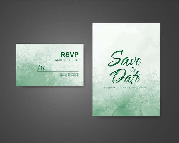 Invitación de boda con fondo de acuarela abstracta