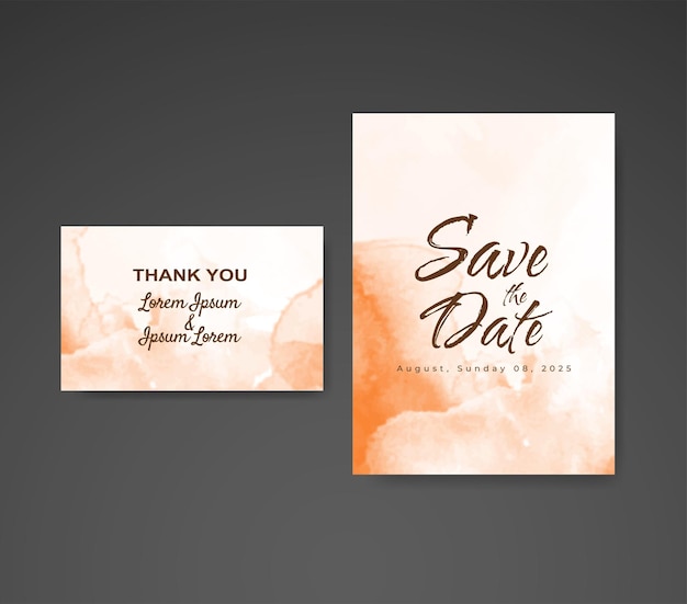 Invitación de boda con fondo de acuarela abstracta