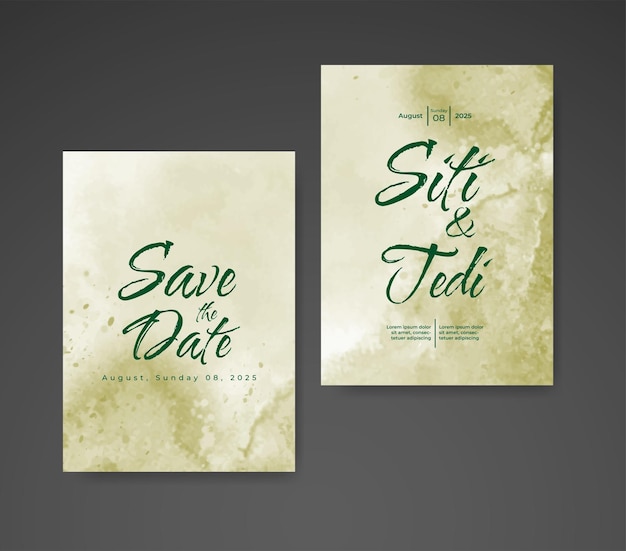 Invitación de boda con fondo de acuarela abstracta