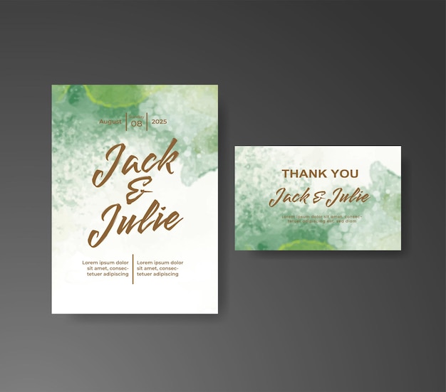 Invitación de boda con fondo de acuarela abstracta