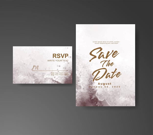 Invitación de boda con fondo de acuarela abstracta
