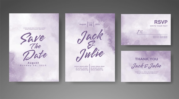 Invitación de boda con fondo de acuarela abstracta
