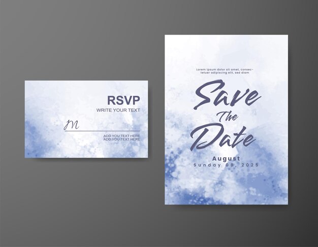 Invitación de boda con fondo de acuarela abstracta