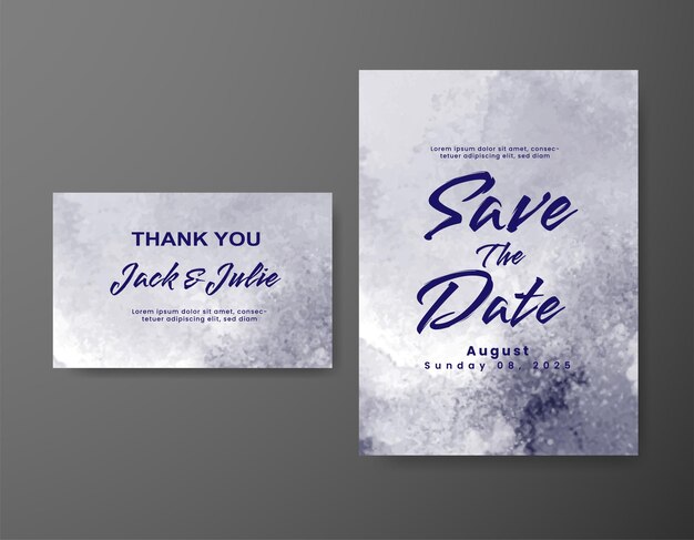 Invitación de boda con fondo de acuarela abstracta