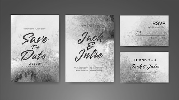 Invitación de boda con fondo de acuarela abstracta