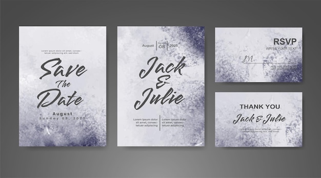Invitación de boda con fondo de acuarela abstracta