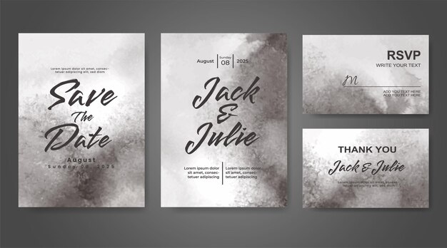 Invitación de boda con fondo de acuarela abstracta