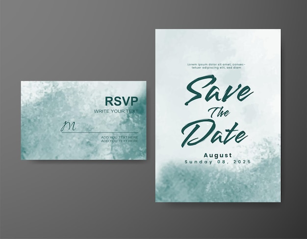 Invitación de boda con fondo de acuarela abstracta