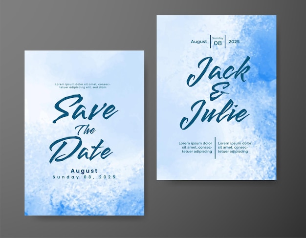 Invitación de boda con fondo de acuarela abstracta