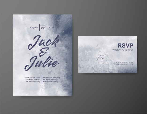 Invitación de boda con fondo de acuarela abstracta